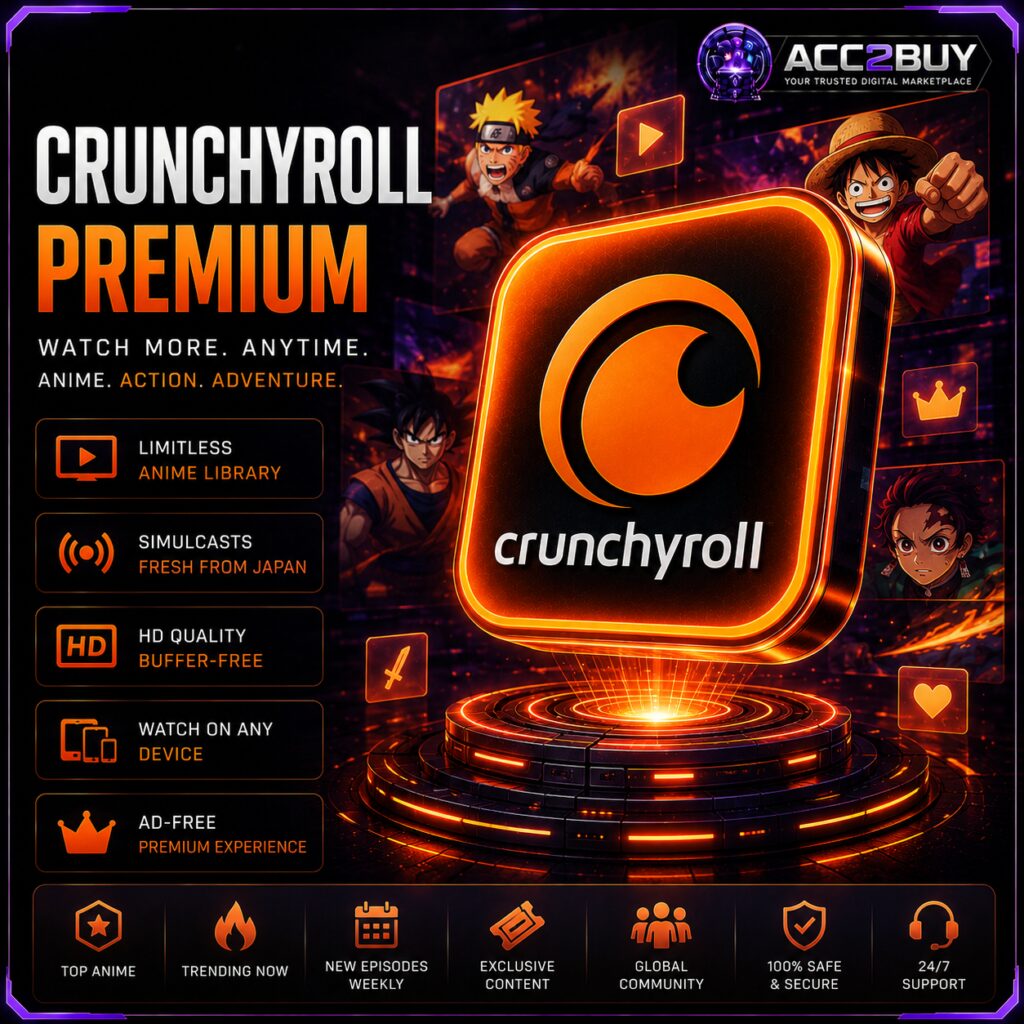 Crunchyroll Cheap: Crunchyroll Premium product photo from the ACC2BUY Subscriptions range