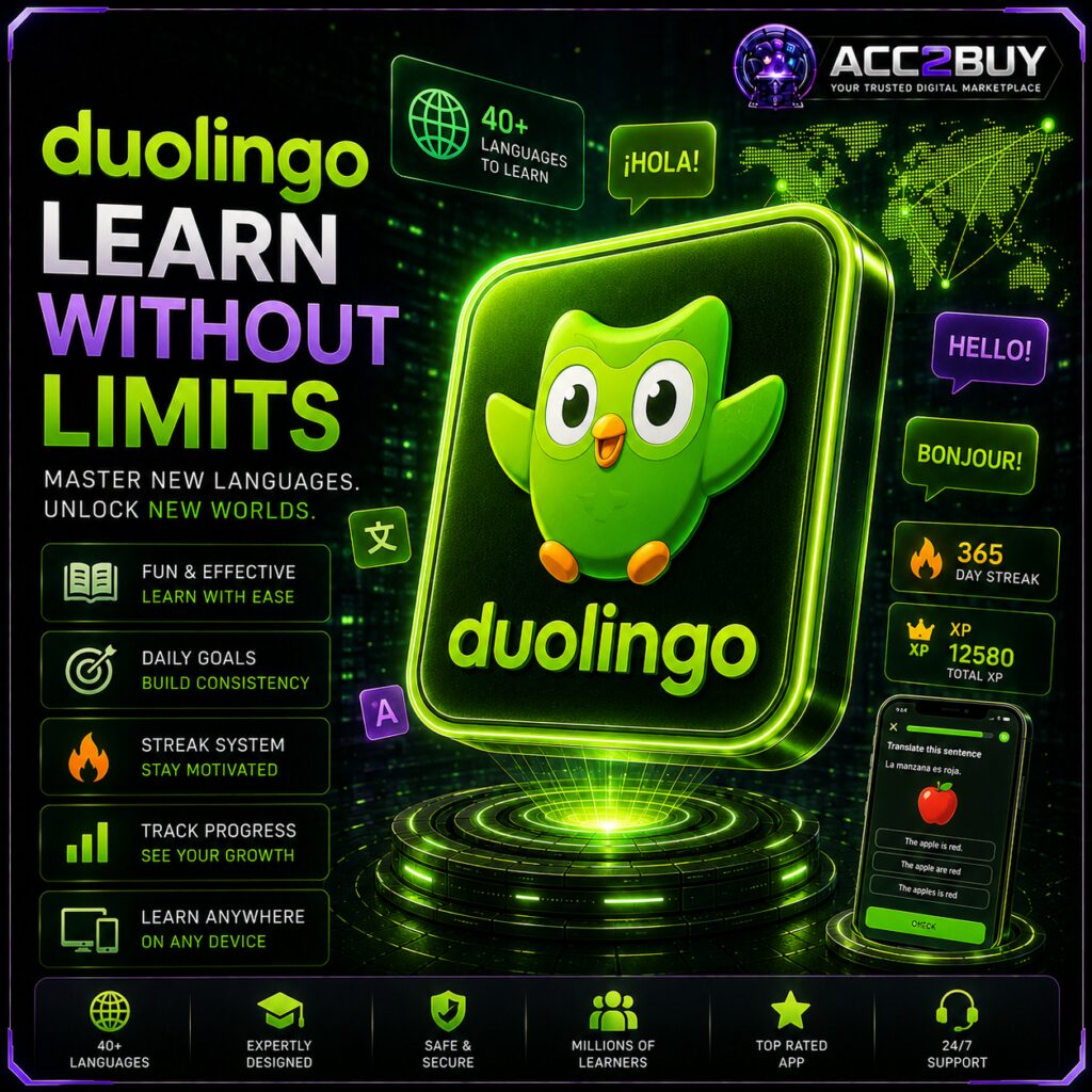 Cheap Duolingo: Duolingo Plus product photo from the ACC2BUY Subscriptions range