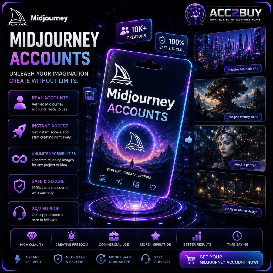Midjourney Accounts product photo — part of ACC2BUY's Services catalog