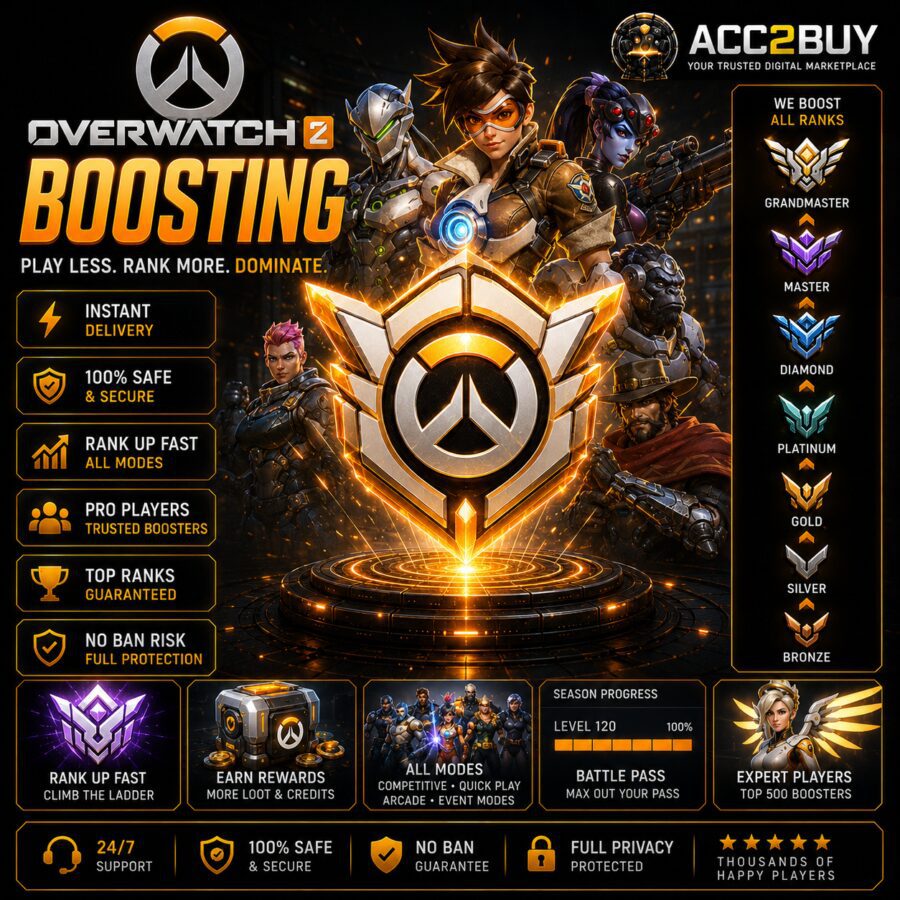 Official ACC2BUY listing image for Overwatch Boosting (Gaming)