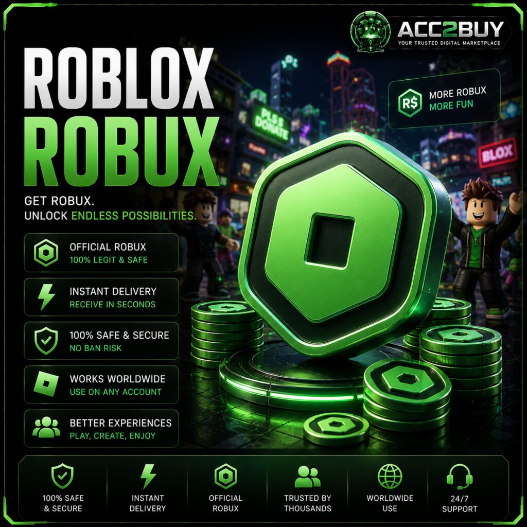 Robux Top Up: Roblox Robux product photo from the ACC2BUY Gaming range