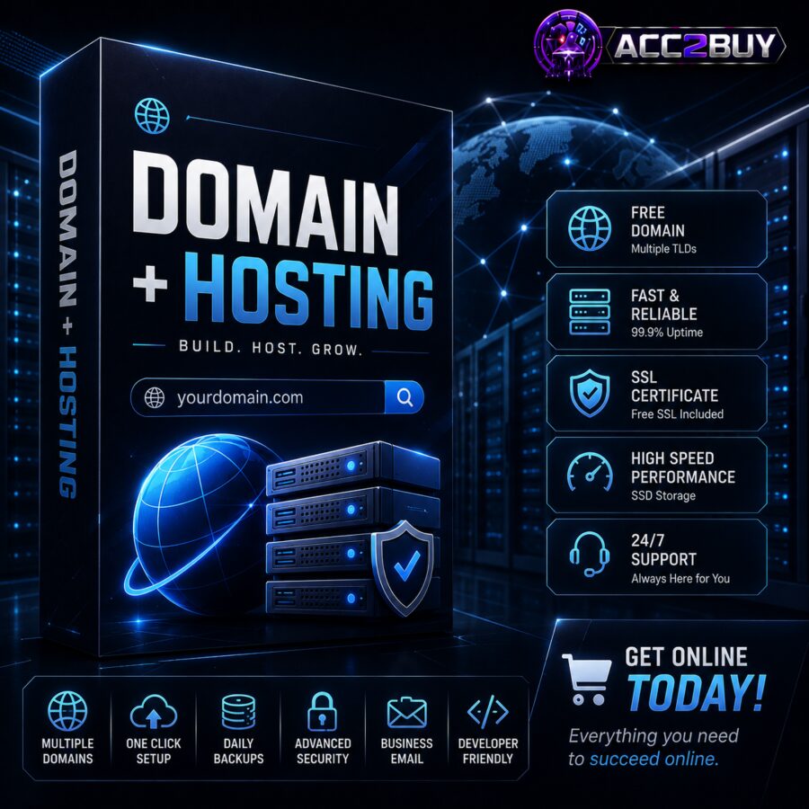 Buy Web Hosting: Domain + Hosting product photo from the ACC2BUY Marketing range