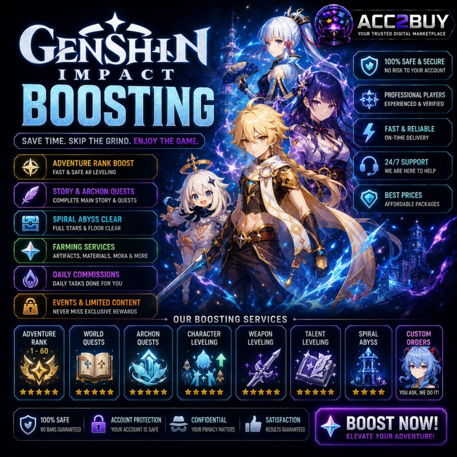Genshin Impact Boosting product photo — part of ACC2BUY's Gaming catalog